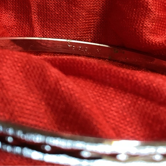 Vintage Crown Trifari Silver Etched Bangle Bracelet - Picture 5 of 5